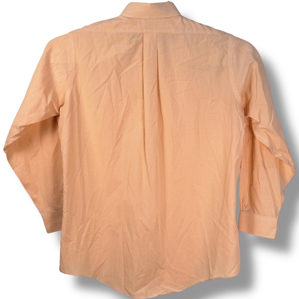 Brooks Brothers Traditional Fit Non Iron Orange Check Button Down Shirt Men 15.5 - Picture 4 of 7